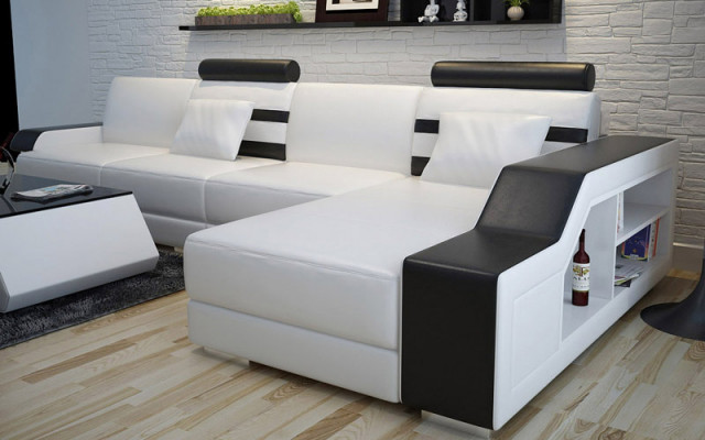 Sofa skórzana na wymiar Kanapa Żywy krajobraz Narożnikowa kanapa Ustawić Design Sofa USB Nowość