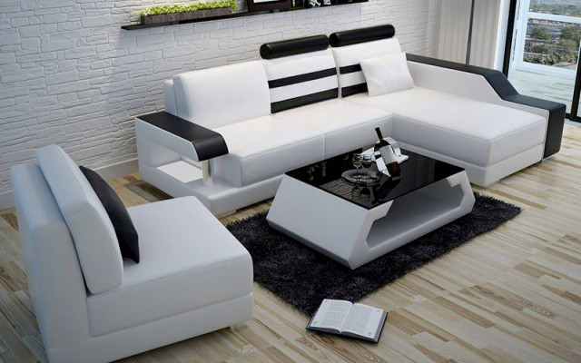 Sofa skórzana na wymiar Kanapa Żywy krajobraz Narożnikowa kanapa Ustawić Design Sofa USB Nowość