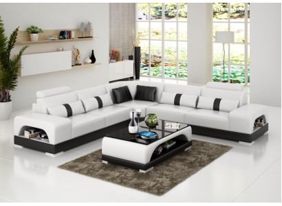 Ekskluzywna tapicerowana sofa w kształcie litery L. Stylowy wygląd dla Twojego domu