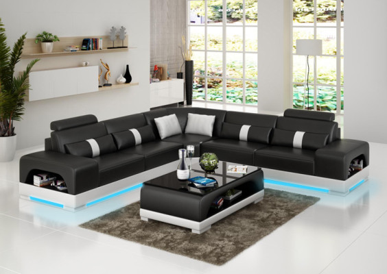 Ekskluzywna tapicerowana sofa w kształcie litery L. Stylowy wygląd dla Twojego domu