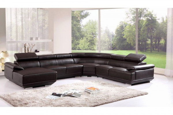 Żywy krajobraz Narożnikowa kanapa Skórzana sofa z USB, Sofa Couch Podkładka Siedziba Narożnik Ustawić