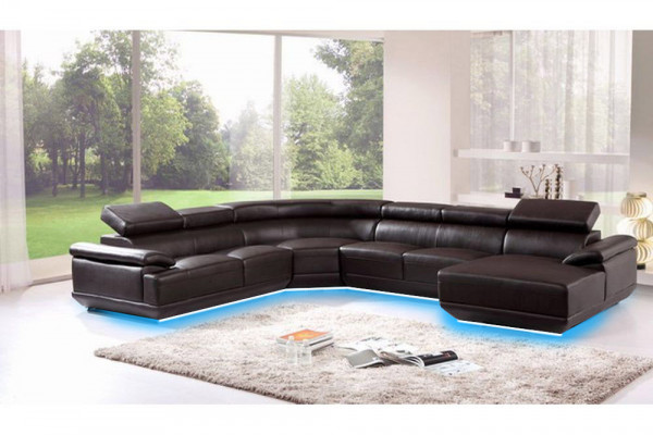 Żywy krajobraz Narożnikowa kanapa Skórzana sofa z USB, Sofa Couch Podkładka Siedziba Narożnik Ustawić