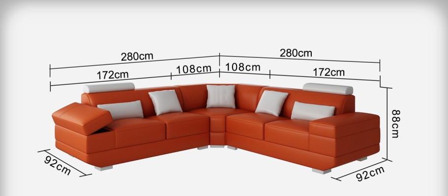 Skórzana sofa kanapa Żywy krajobraz Narożnik kanapa Narożnik Ustaw nowoczesną sofę USB na wymiar