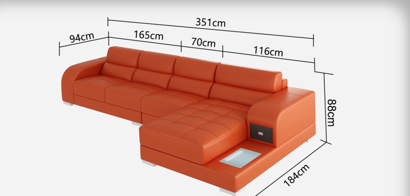 Stylowy wygląd Czarna sofa w kształcie litery L dla wyrafinowania I komfortu