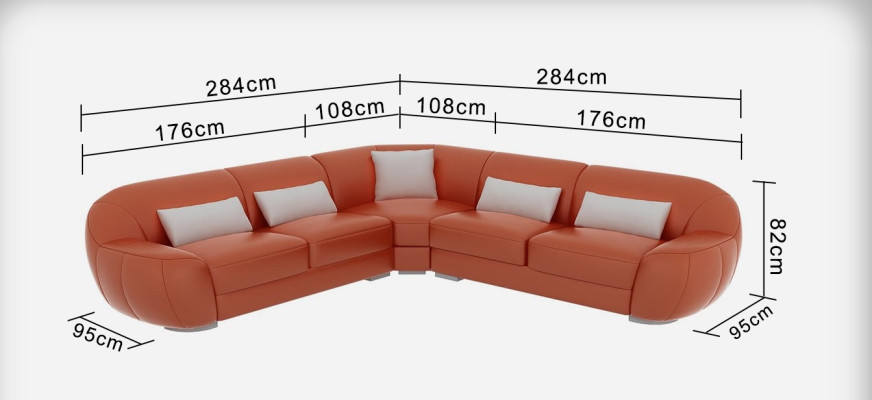 Sofa skórzana Kanapa Żywy krajobraz Narożnikowa kanapa Narożnik Ustawić Nowoczesna Sofa USB na wymiar