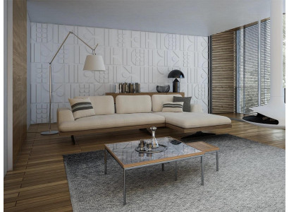Nowoczesna luksusowa sofa kanapa salon Relaks Narożnikowa kanapa w kształcie litery L z 2x stolik kawowy