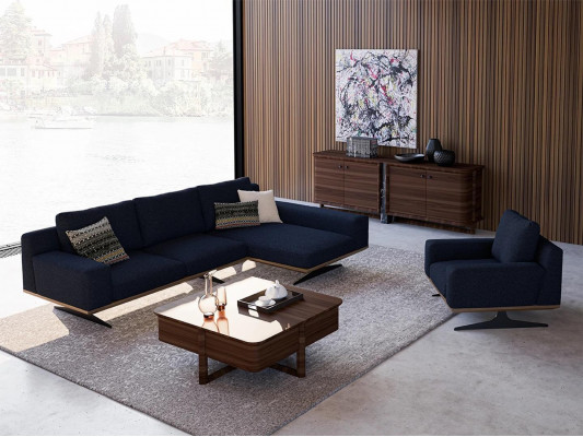 Nowoczesna niebieska Designerska Sofa Tapicerowana Luksusowa Podkładka Włókiennicza