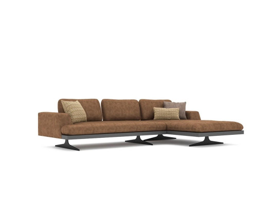 Narożnikowa kanapa L-Shape Relaks Salon Brązowa Skóra Sofa Meble tapicerowane Narożnik Ustaw