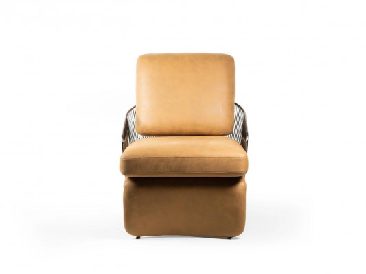 Brązowy Designerski Fotel Skóra Meble tapicerowane luksusowe meble do salonu