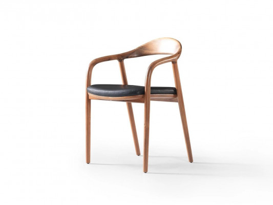 Designerski luksusowy fotel Krzesło Drewno Podkładka Krzesła jadalnia Skóra