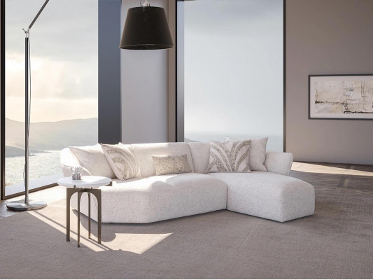 Designerska sofa kanapa Biała wyposażenie salonu Narożnikowa kanapa Meble tapicerowane w kształcie litery L