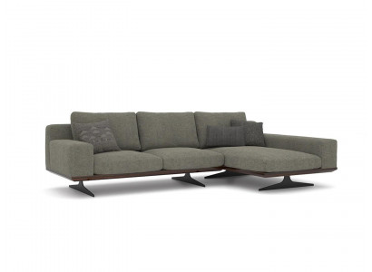 Szara Designerska Narożnikowa kanapa L-Shape Relaks Sofa Tapicerowana do Salonu Luksusowe Nowoczesne Meble