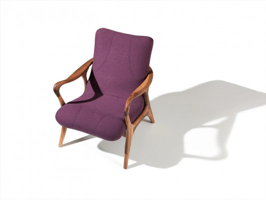 Design Meble do Siedzenia Fioletowy Fotel Kanapa Siedziba Salon Drewno Nowoczesne Podkładka Włókienniczy