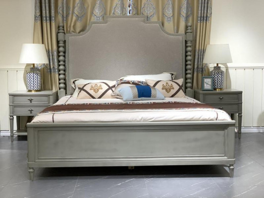 Łóżko Podwójne łóżko Sypialnia Design bed Moderne Podkładka Drewno Włókiennicze Meble Nowe