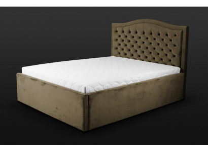 Zielone łóżko Chesterfield Klasyczne meble do sypialni Design Elegancki materiał