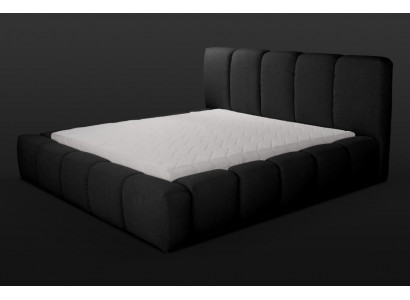 Łóżko Black Podwójne łóżko Sypialnia Meble drewniane Design Meble tapicerowane Material