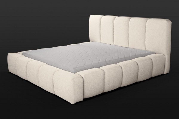 Łóżko White Podwójne łóżko Sypialnia Meble drewniane Design Meble tapicerowane Material