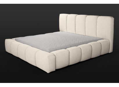 Łóżko White Podwójne łóżko Sypialnia Meble drewniane Design Meble tapicerowane Material