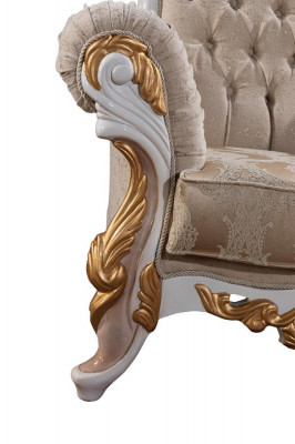 Sofa 3 miejsce do siedzenia Materiał Sofy Trzyosobowe Luksusowy Salon W Stylu Barokowym Kanapa Barokowa