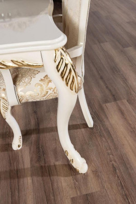 Klasyczny Stół obiadowy Beżowy Design Tabela Drewno stoły Meble Salon
