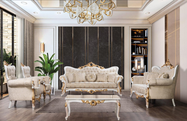 Zestaw sofowy 3311 Siedziba Set Design Sofa Podkładka Kanapy Klasyczny stolik kawowy