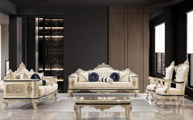 Zestaw sofowy 3+1+1 miejsce do siedzenia Sofa Luksusowe Obcios Sofy Podkładka Materiał Włókienniczy Nowość