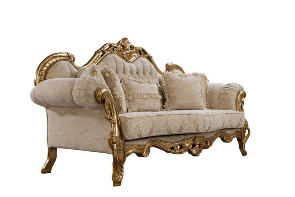 Sofa Chesterfield I Fotel w kolorze beżowym o luksusowym designie wysokiej jakości