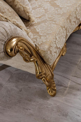 Sofa Chesterfield I Fotel w kolorze beżowym o luksusowym designie wysokiej jakości