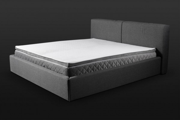 Szare Podwójne łóżko Podkładka do łóżka Podstawa łóżka Design Elegant Material Bed