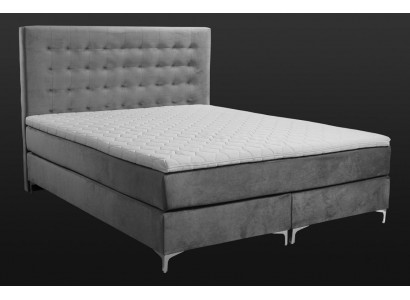Szare Podwójne łóżko Klasyczny design mebli do sypialni Elegancki materiał Nowość