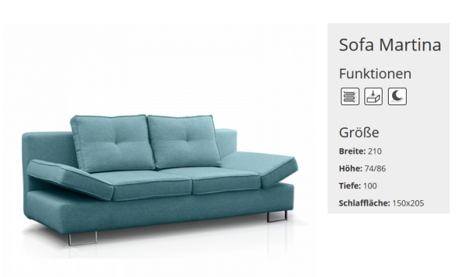 Sofa rozkładana 3 miejsce siedzące Sofa rozkładana Funkcja łóżka Biuro Pokój dzienny Kanapa Sofa Podkładka