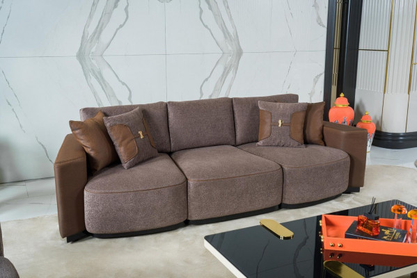 Zestaw sofowy 3+2+1 miejsce siedzące Modern Relaks Fotel Modern Stil 3tlg Włókienniczy Materiał
