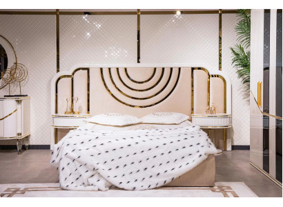 Nowoczesny Zestaw Sypialnia Łóżko + 2x Szafki nocne Design Meble 3 szt. Nowy