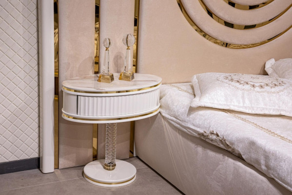 Nowoczesny Zestaw Sypialnia Łóżko + 2x Szafki nocne Design Meble 3 szt. Nowy