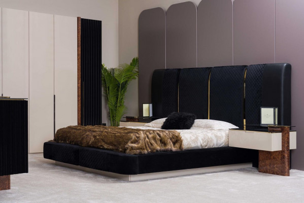 Nowoczesny Zestaw Sypialnia Łóżko 2x Szafki nocne Design Meble 3 szt