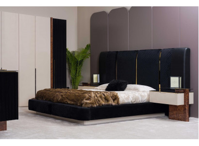 Nowoczesny Zestaw Sypialnia Łóżko 2x Szafki nocne Design Meble 3 szt