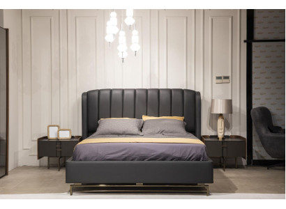 Nowoczesny Zestaw Sypialnia Łóżko + 2x Szafki nocne Design Meble 3 szt. EU