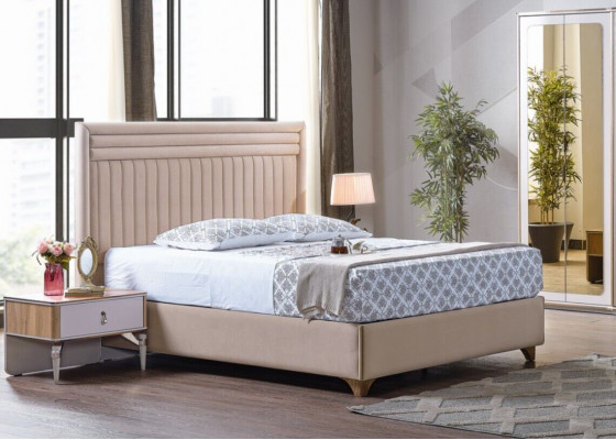 Nowoczesny Zestaw Sypialnia Łóżko + 2x Szafki nocne Design Meble 3 szt. Nowa UE