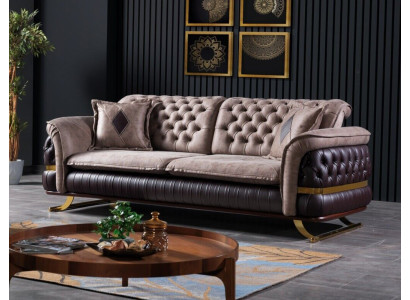 Sofa trzyosobowa projektowana 3 miejsce do siedzenia kanapy Włókienniczy Sofa Chesterfield materiałowa nowa