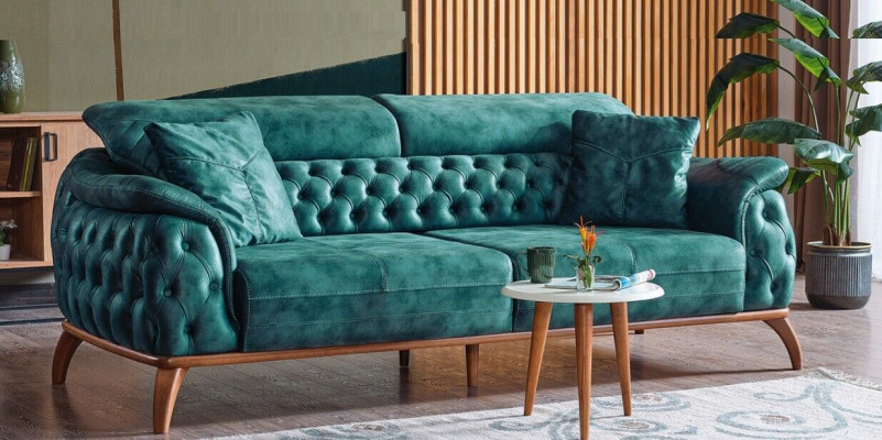 Luksusowe Chesterfield 3 miejsce do siedzenia Designerska Sofa Kanapa Podkładka Couchen Włókienniczy Nowość