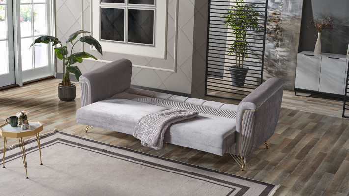 Sofa 3 miejsce do siedzenia Włókienniczy Drewno Nowoczesna Sofa Podkładka Kanapa Sofy Design Luxury Grey