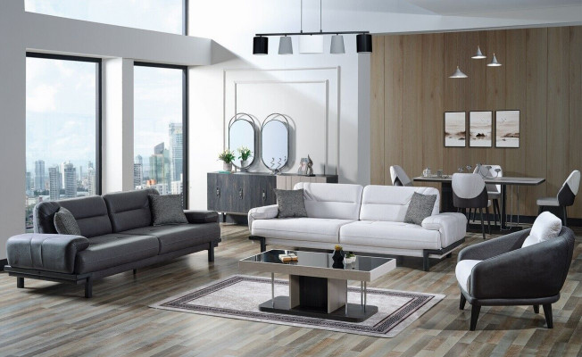 Zestaw sofowy 3+3+1 miejsce do siedzenia Włókienniczy Modern Complete Fotel Sofa 3 miejsce do siedzenia Luxury