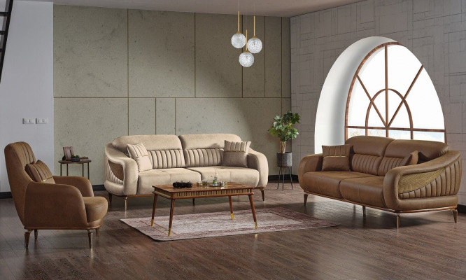 Zestaw sofowy 3+3+1 miejsce do siedzenia Modern Relaks Fotel Modern Style 3-częściowy luksusowy salon