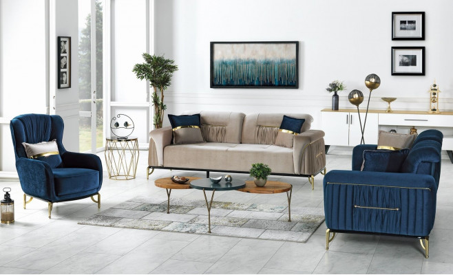 Designerski Zestaw sofowy 3+3+1 miejsce do siedzenia Kanapa Podkładka Nowy zestaw wypoczynkowy