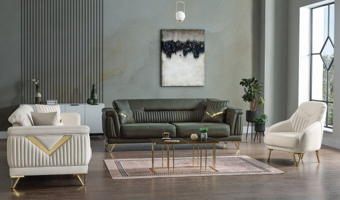 Design Nowoczesny Zestaw do Salonu Zestaw sofowy 3+3+1 Zestaw mebli do salonu