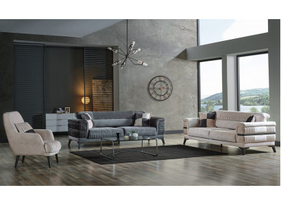 Zestaw sofowy 3+3+1 Drewno Salon Luksusowa Sofa Nowoczesny Materiał Nowy Komplet