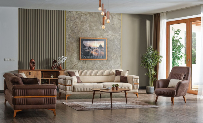 Designerski Zestaw sofowy 3+3+1 miejsce do siedzenia Kanapa Podkładka Zestaw wypoczynkowy Luksusowy Nowy