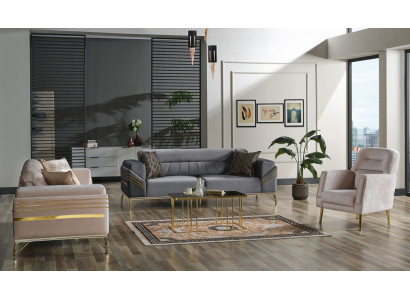 Ekskluzywny Zestaw sofowy zestaw 3+3+1 3-częściowy 2x sofa Fotel Relaks Zestaw luksusowy