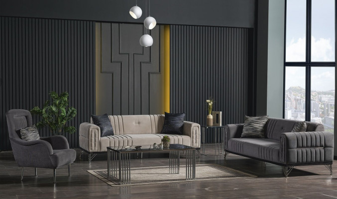 Zestaw sofowy 3+3+1 miejsce do siedzenia Włókienniczy Modern Complete Fotel Sofa 3 miejsce do siedzenia Luksus Nowy