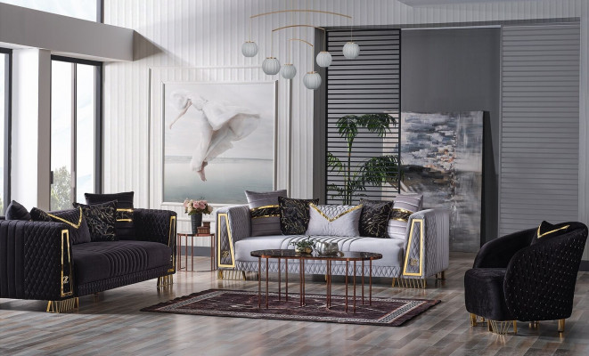 Zestaw sofowy 3+3+1 miejsce do siedzenia Chesterfield w stylu barokowym Ustaw zestaw 3 sztuki. Sofa Relaks